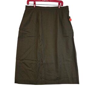Vintage Wickford Wool Pencil Skirt Sz 16 Brown Deadstock USA Old Money Academia